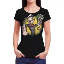 Camiseta Popeye Rock Roll Feminina Moto Blusa