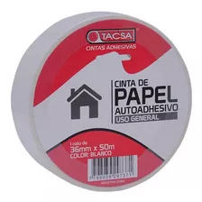 Cinta De Papel Blanca 36mm X 50m Tacsa