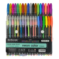 Lápices Gel Metalizados Neón 36 Colores