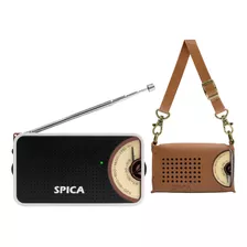 Radio Portatil Retro Vintage Spica Sp-590 Am/fm Recargable Color Bordó