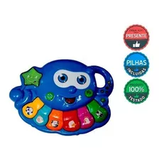 Brinquedo Polvo Piano Infantil Musical Luminoso Bebê Lindo