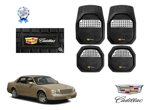 Tapetes 3d Logo Cadillac + Cubre Volante Deville 2003 A 2005 Foto 2