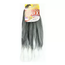 Jumbo Super X 400g Cabelo Sintético Jumbão Tranças Boxbraids Cor Grizalho Com Branco #t1b/11