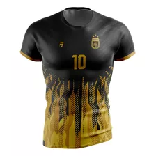 Camiseta Argentina Messi Dorada Niños