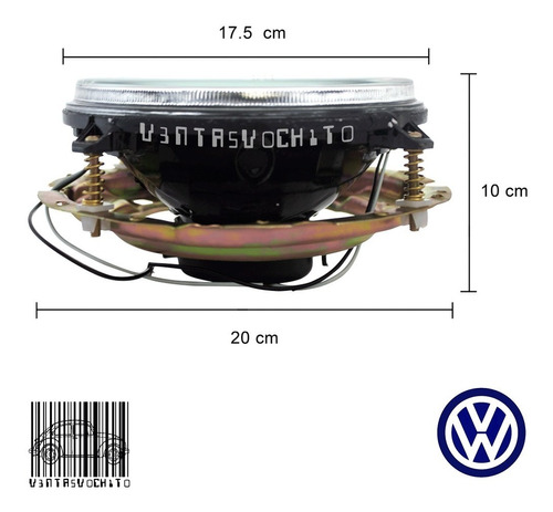 Tuning Faro Fondo Negro Ahumado Humo Lupa Led Vw Sedan Voc B Foto 6