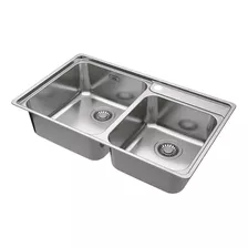 Cuba Dupla Franke De Sobrepor Bell Balcão Para Cozinha 86x48 Cor Inox