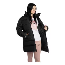 Campera Topper Puffer Long Ii Mujer Moda Negro