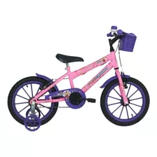 Bicicleta Freeaction Kiss Infantil Aro Rodinha E Cestinha Cor Rosa