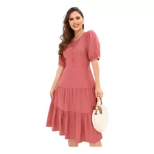 Vestido Midi Goiaba Crepe Tam 42/g M.amore Moda Evangélica.