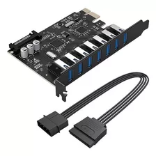 Tarjeta Pci-e Express X1 Orico De 7 Puertos Usb 3.0 A 5gbps