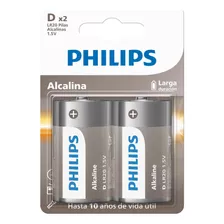 Pila D Alcalina Philips Lr20 1.5v Blister X 2 Unidades