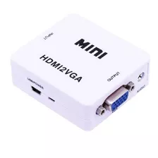 Mini Adaptador Conversor Hdmi Para Vga Com Saída P2 De Áudio