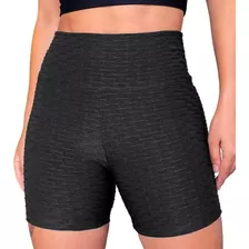 Short Cintura Alta Fitness Bolha Bermuda Feminino Suplex Top