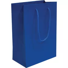 50 Sacola De Papel Azul Royal Presente 25x17x6cm Bolsa Festa