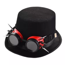 Sombrero De Copa Gótico Steampunk Con Gafas, Disfraz De