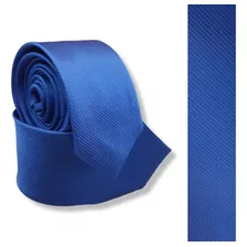 Gravata Slim Trabalhada Brilhante Cetim - Azul Royal
