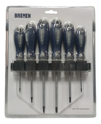 Set Destornilladores Bremen Torx 6pz Profesionales T6 A T30 Cod. 4558 Dgm