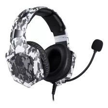 Headset Gamer Onikuma K8 Camuflagem Branca C/ Luz Rgb Led