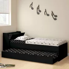 Cama Solteiro Bicama Ditália Bb-28 Preto Cozy