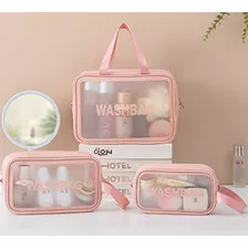 Set 3 Bolsa Impermeable De Cosméticos Maquillaje Organizador