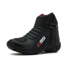 Bota Tenis Motociclista As95 Em Couro Legitimo Confortavel