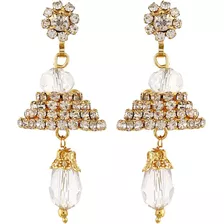 Parafuso De Zircão De Cristal Branco Saissa Jhumka Indian B