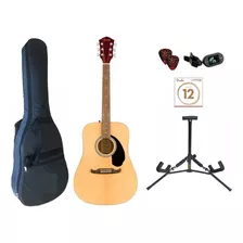 Pack Guitarra Acustica Fender Fa-125 Con Funda Y Accesorios