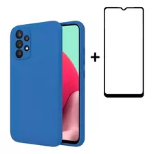 Carcasa Silicona + Lámina De Vidrio Para Samsung Colores