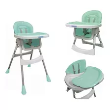 Silla De Comer Mega Baby Para Bebe New York Doble Bandeja Color Verde Claro