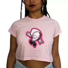 Cropped Ghost Spider Gwen Miles Morales Homem Aranha Blusa