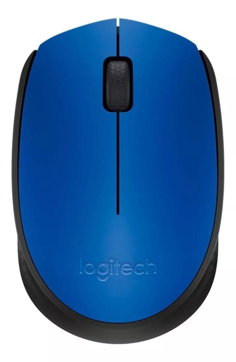 Mouse Sem Fio Logitech  M170 Azul E Preto