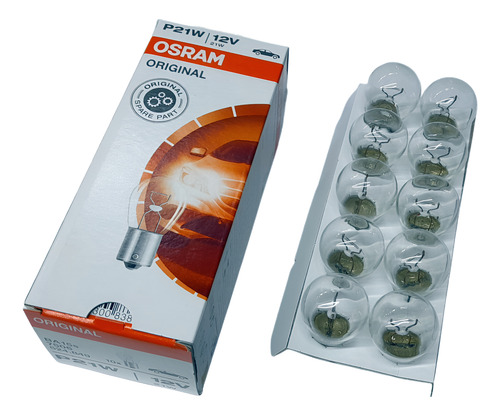Caja X 10 Lamparas 1 Polo Patas Parejas Osram 12v 21w