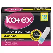 Kotex Tampon Digital Medio 12 Unidades