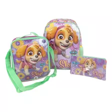 Scool - Set Mochila A4 Lonchera Y Cartuchera Paw Patrol Color Multicolor Diseño De La Tela Liso