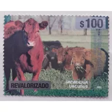 Estampilla Revalorizada $ 100 2023 Ganaderìa-vacunos. Mint