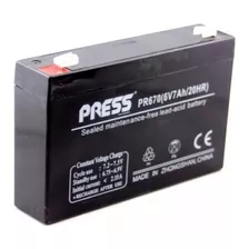 Bateria De Gel Recargable Marca Press De 6 Volts 7 Amper 
