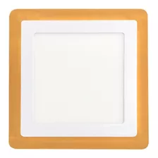 Plafon De Led Duas Cores Sobrepor Quadrado 18w+6w Taschibra Cor Branco 110v/220v