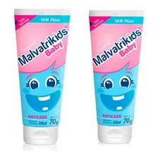 Creme Dental Infantil Malvatrikids Baby Sem Flúor 70g 2un.