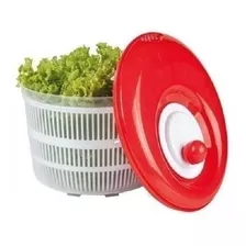 Centrífuga Secadora De Salada Manual Verduras Folhas Cor Vermelho