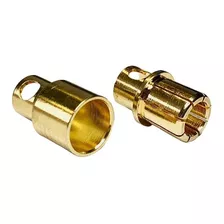 Par De Conector Bullet Banana 8mm (1 Macho + 1 Fêmea)