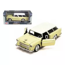 1955 Chevy Bel Air Nomad Motormax 1:24 Timeless Legends Color Amarillo