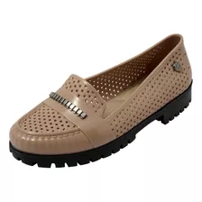 Mocassim Feminino Confortavel Furadinho Tratorado Ref 10219