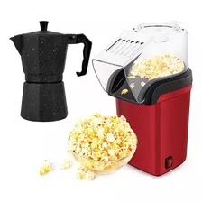 Combo Maquina Pop Corn Canchita+cafetera Italiana De 6 Tazas