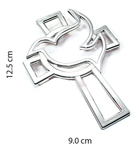 Emblema 3d Cruz Espiritu Santo Plastico Cromado Para Autos Foto 2