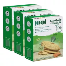 Biscoito Natural Vegetais Fase Dentição Papapá 36g 3 Caixas