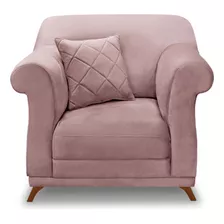 Poltrona Decorativa Ruan Com Almofada Veludo Lilas - Fm