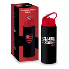 Garrafa Para Agua Canudo Sports Times Futebol 500ml Flamengo