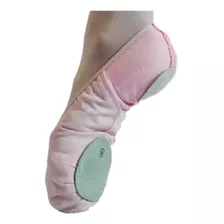 Zapatillas De Danza Media Punta Badanas Gabardina Rosa