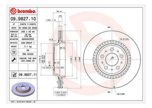 Par Discos Brembo Volvo Xc90 2.5t 2004-2007 Trasero Foto 2