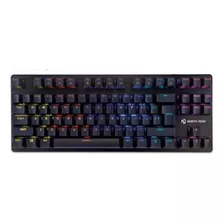 Teclado Gamer North Tech Nt-mk75 Qwerty Xinda Blue Inglés Us Color Negro Con Luz 9 Colores